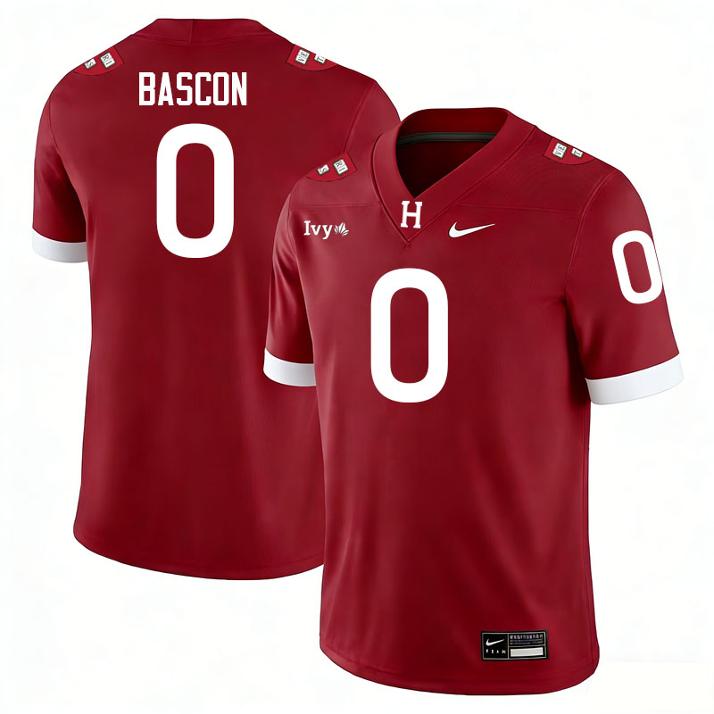 Harvard Crimson #0 Xaviah Bascon College Football Jerseys,Uniforms Stitched-Crimson